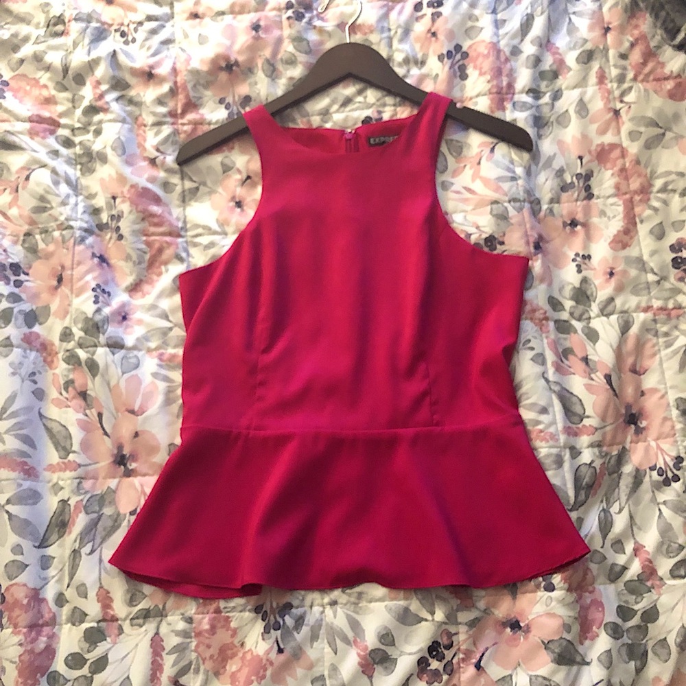 Pink Express Peplum Zip tank Medium